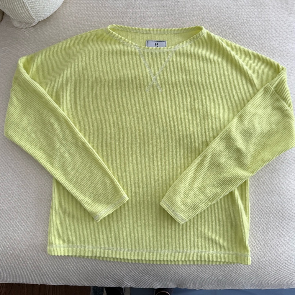 Dudley Stephens Bright Yellow Somerset Sweatshirt in Ribbed Fleece